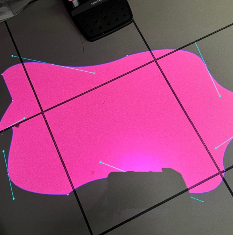 Using the Freeform tool, we shaped the square into a more organic lake form to resemble a pond.