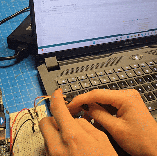 We ran the code using the CapacitiveSensor library, and tested the sensors by touching them, observing the change from  0 to 1.
