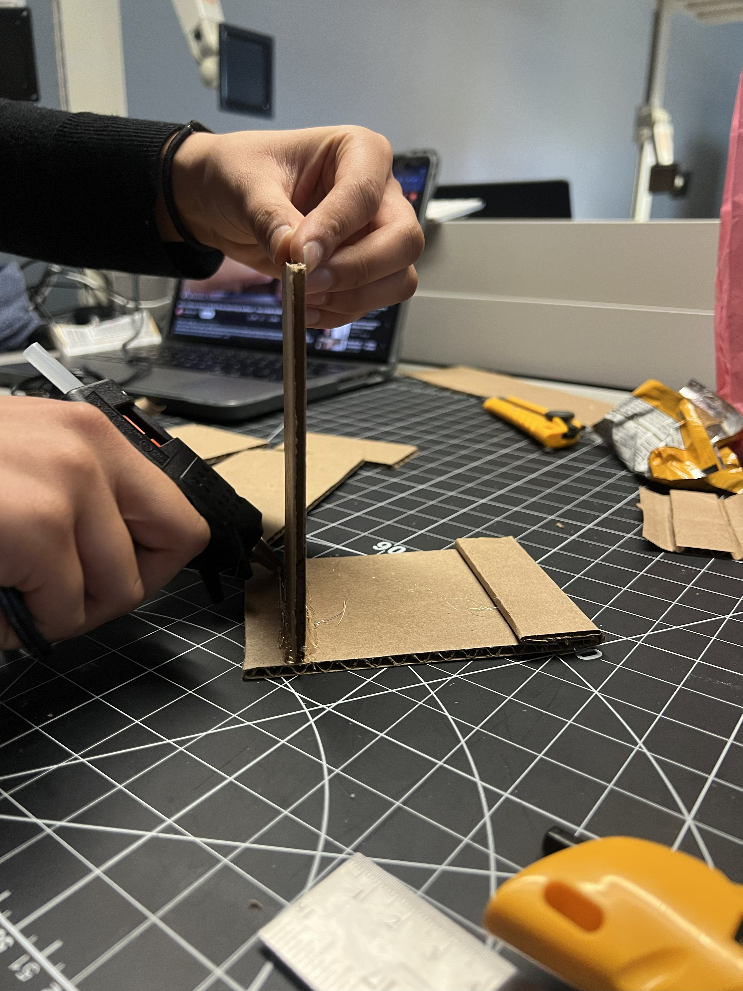 Here is the glueing of the phone stand pieces.>